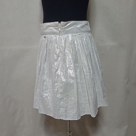 Aeropostale Pleated Mini Skirt Juniors Size 5/6 Grey Shimmer Lined Zip Closure - Picture 4 of 12